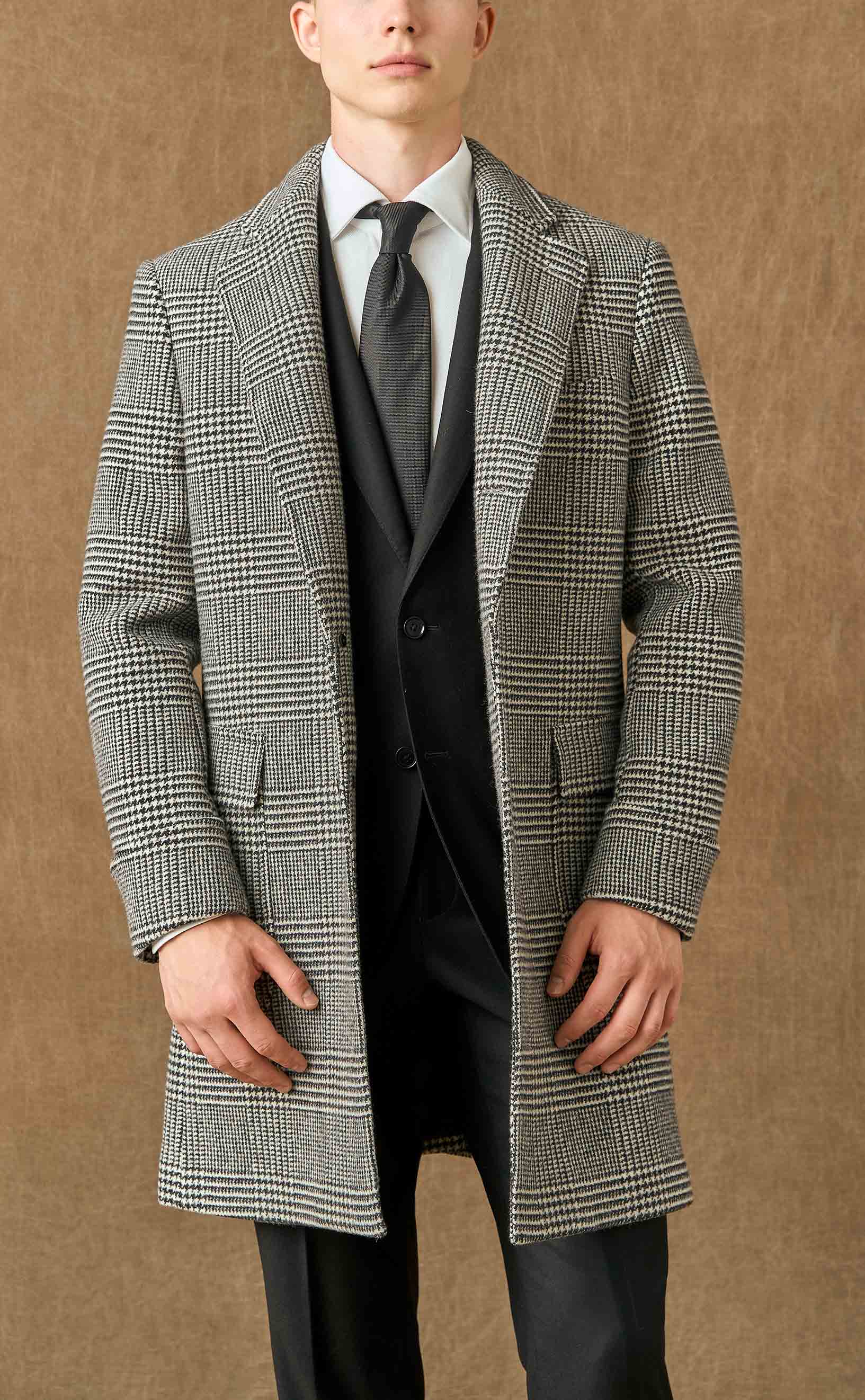 Black & White Check Overcoat